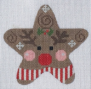 Red Striped Reindeer Star