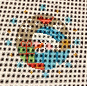 Snowman with Presents & Snowflakes