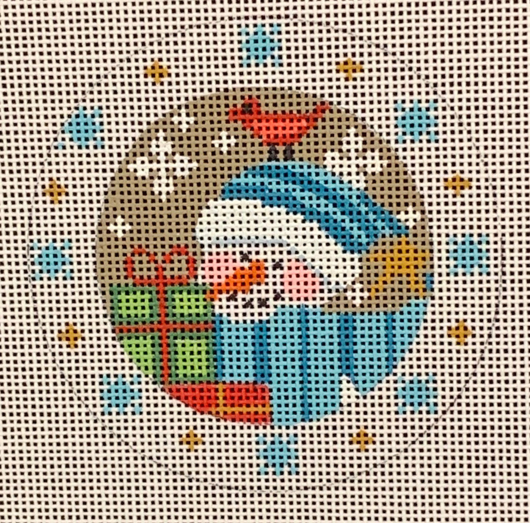 Snowman with Presents & Snowflakes