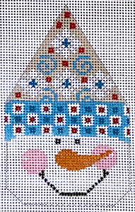 Snowman Face - Blue Hat with Swirls