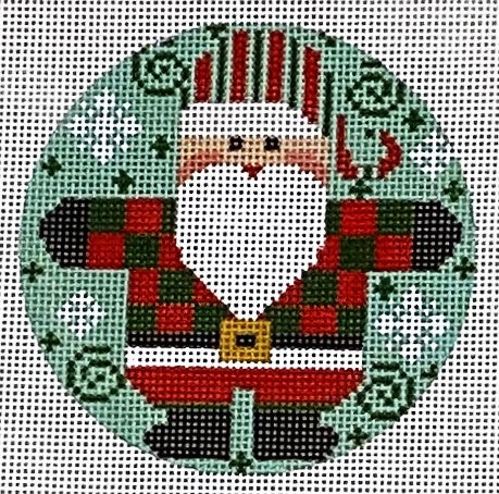 Santa Round - Checkered Coat Red and Green