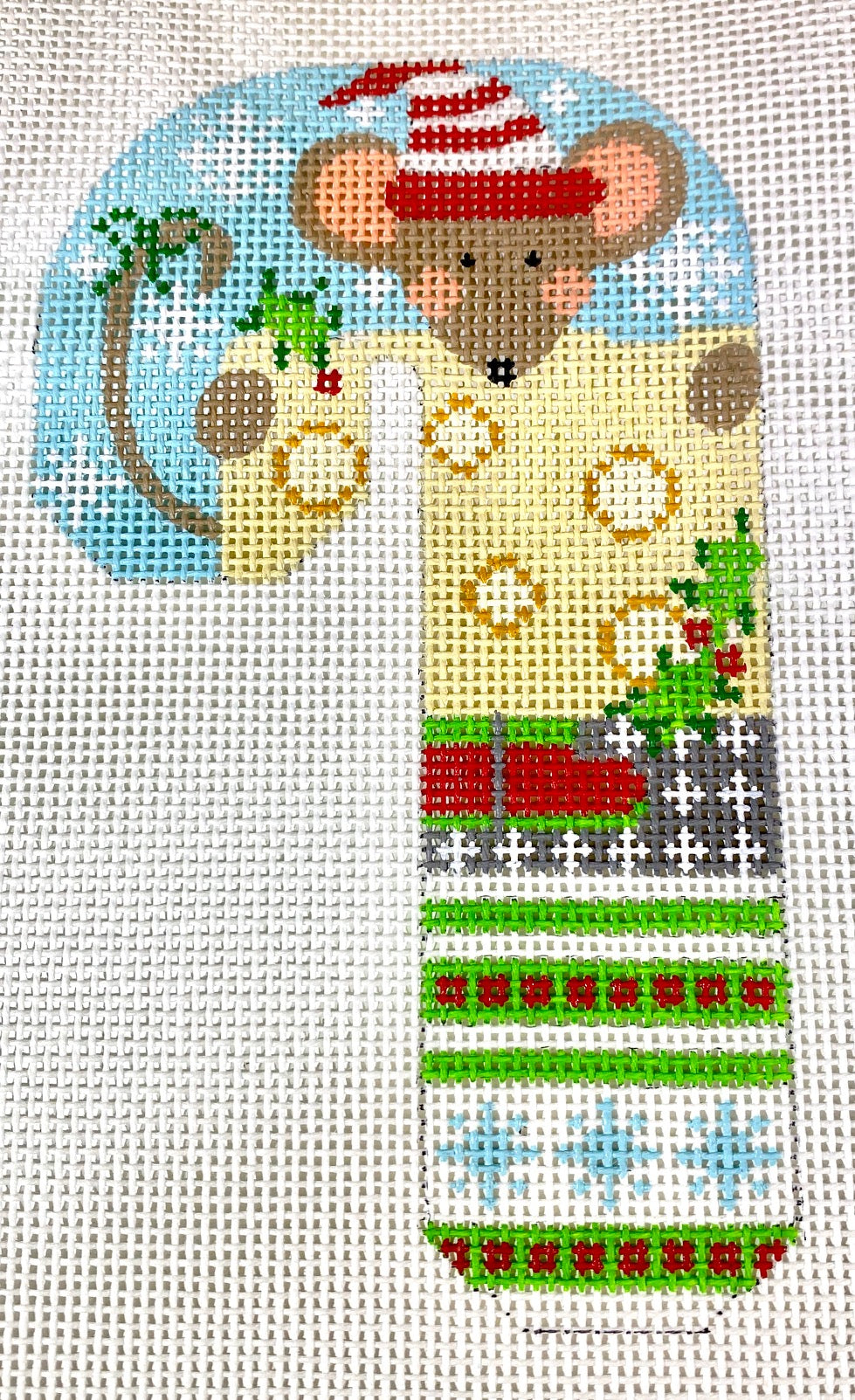 Mouse with Cheese Candy Cane