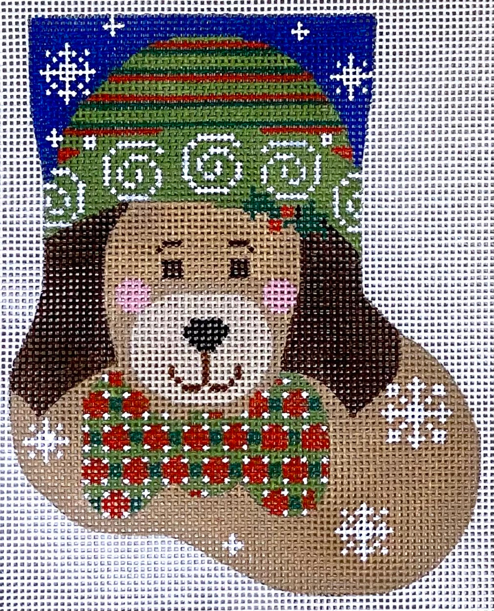 Tan Dog with Bow Tie Mini Stocking