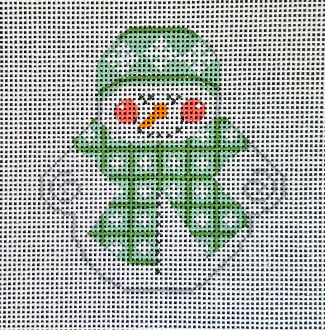 Snowman with Green Squares Scarf
