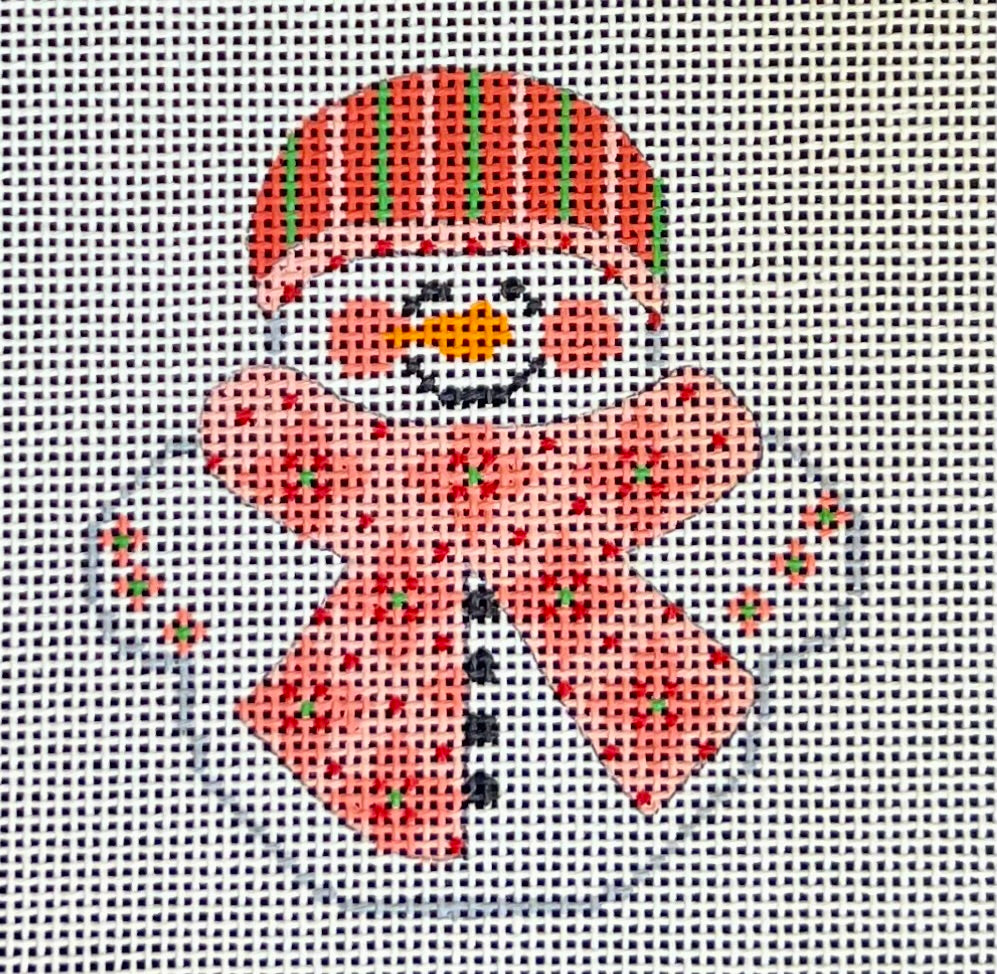 Snowman with Pink Flowered Scarf