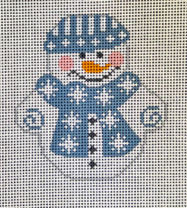 Snowman with Blue Snowflakes Scarf