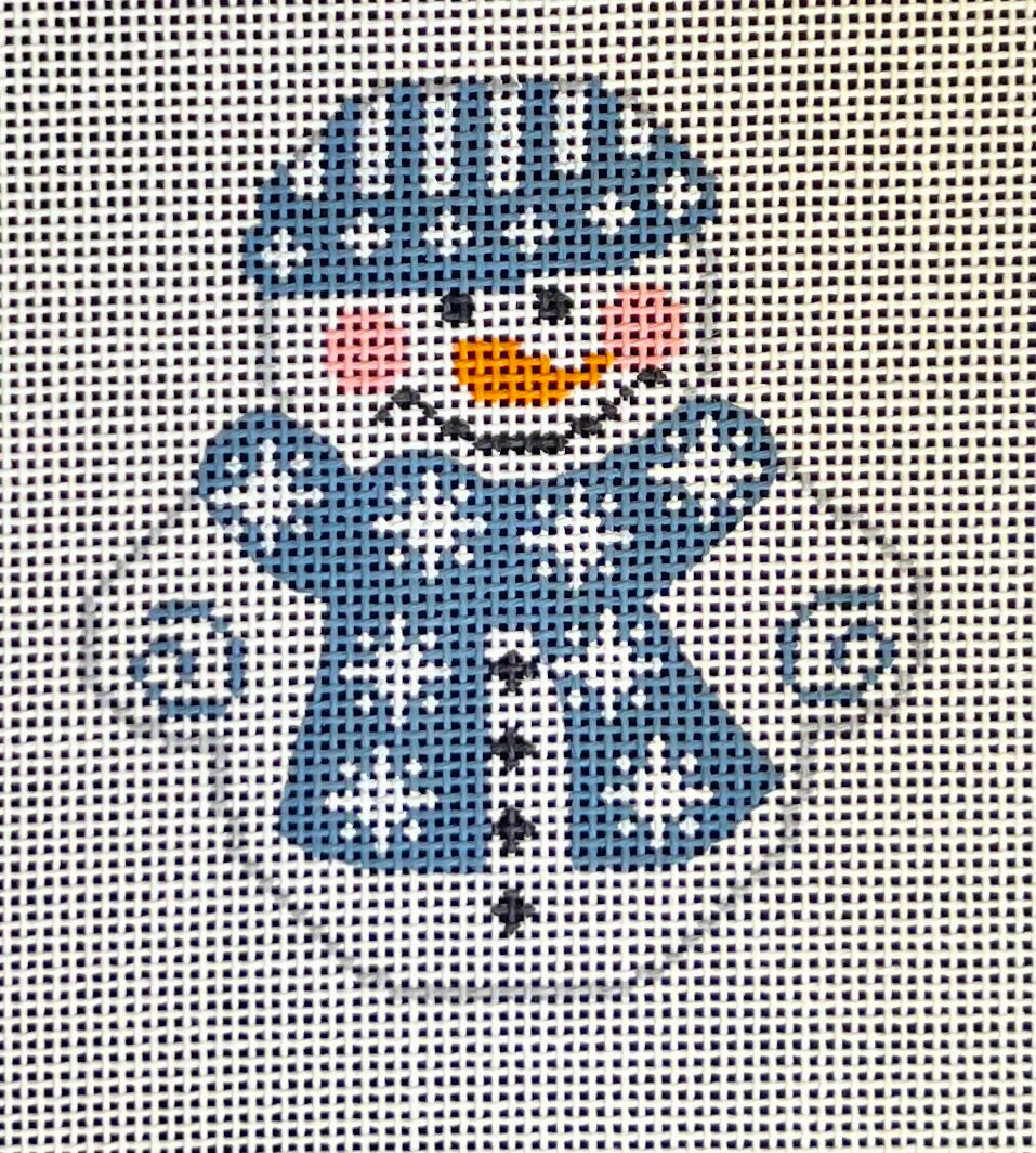 Snowman with Blue Snowflakes Scarf