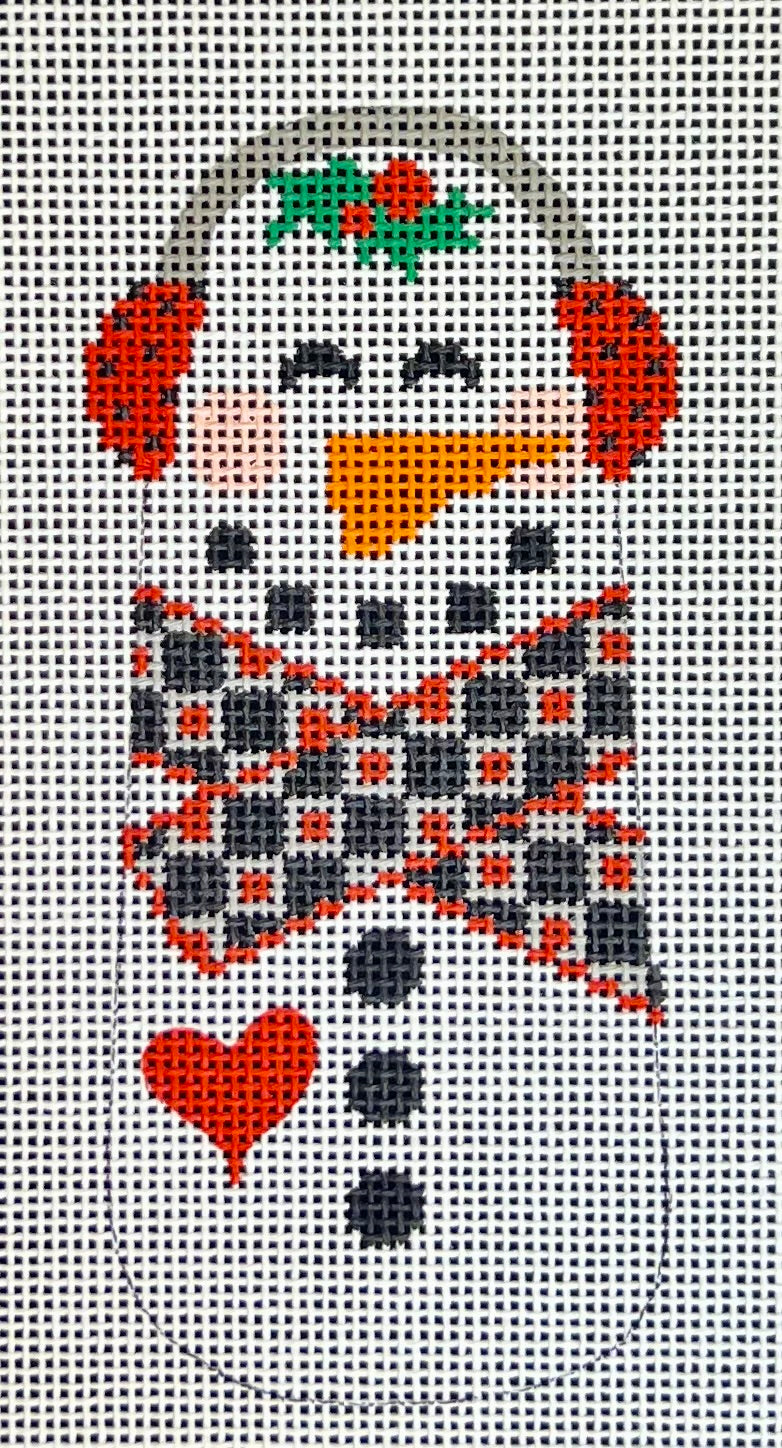 Black and Red Scarf Snowman