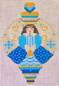 Blue and Gold Angel Ornament