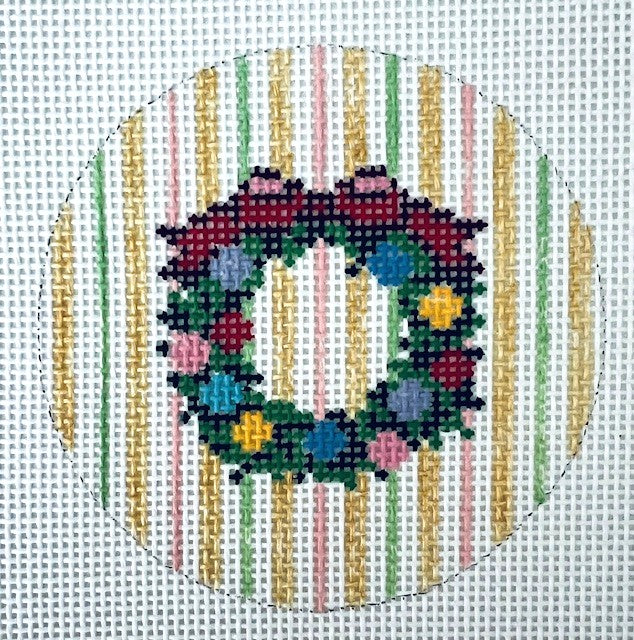 Wreath on Pink/Green