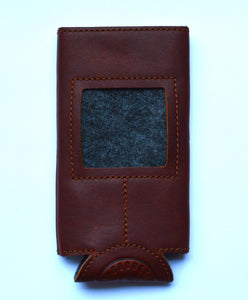 Leather  Self-Finishing Slim Can Cooler
