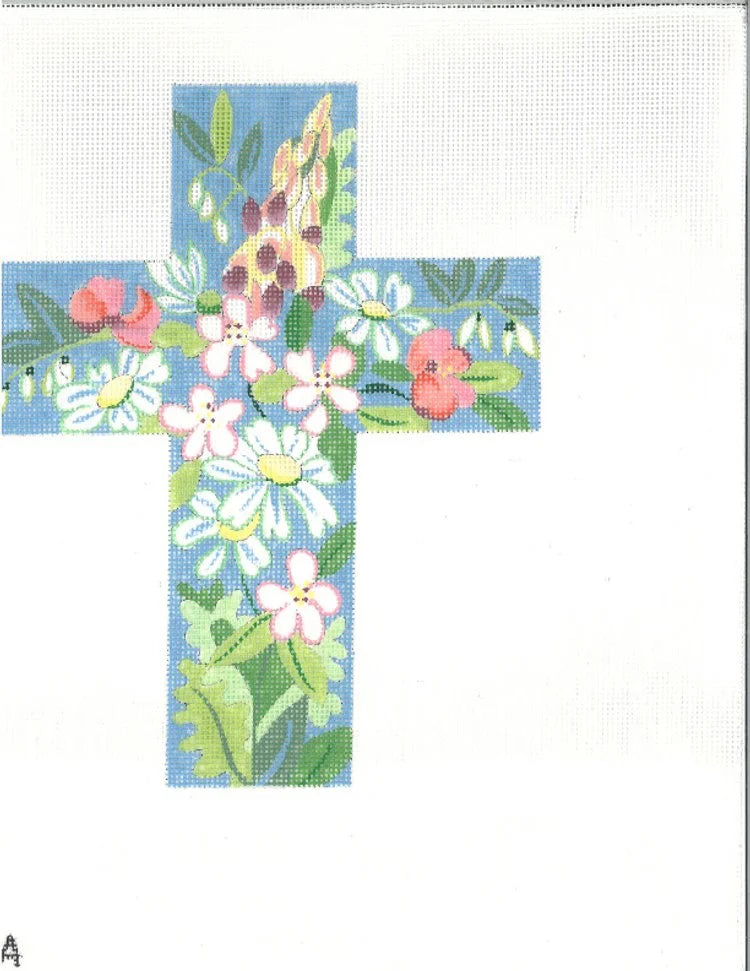 Daisies & Foxgloves Cross