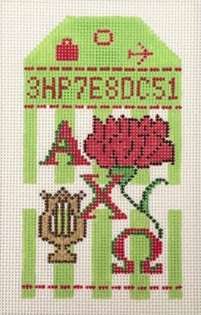 Alpha Chi Omega Sorority Retro Travel Tag