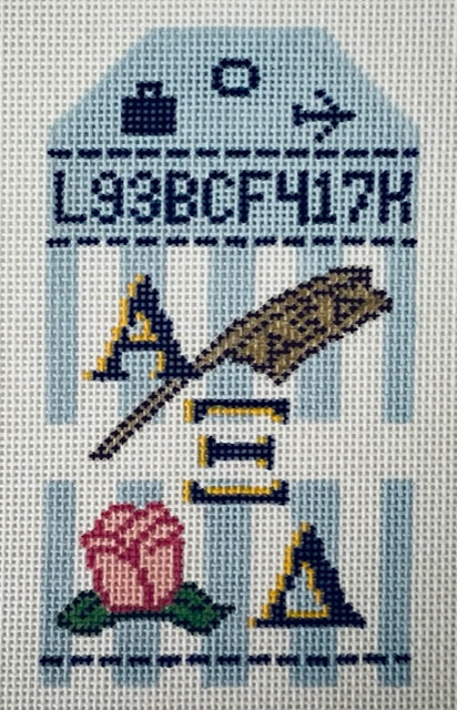 Alpha Xi Delta Sorority Retro Travel Tag