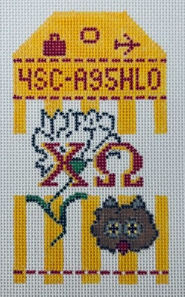 Chi Omega Sorority Retro Travel Tag