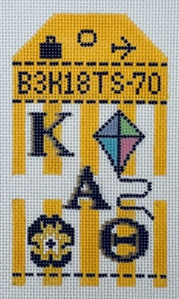 Kappa Alpha Theta Sorority Retro Travel Tag