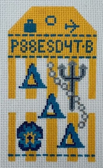 Delta Delta Delta Sorority Retro Travel Tag