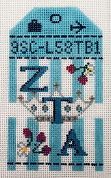 Zeta Tau Alpha Sorority Retro Travel Tag
