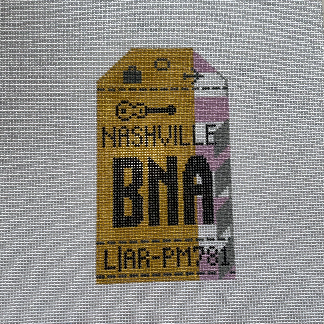 Retro Nashville Luggage Tag