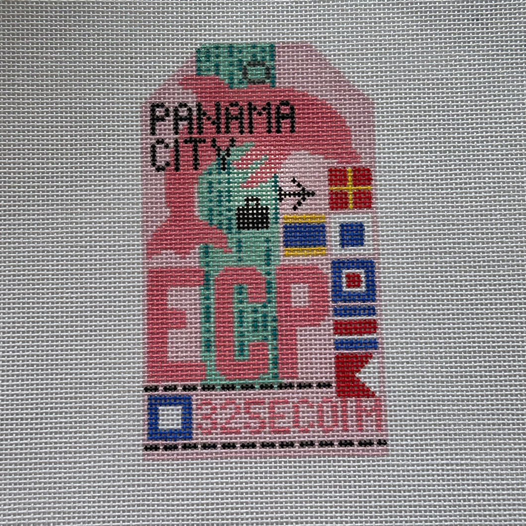 Retro Panama City Luggage Tag