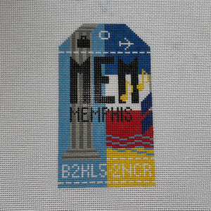 Retro Memphis Luggage Tag
