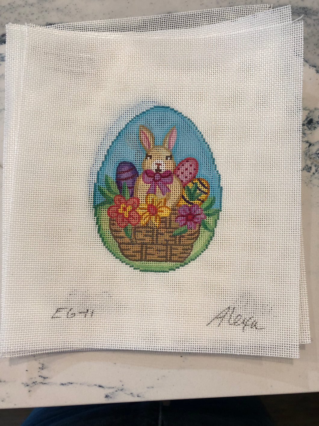 Bunny in Basket Easter Egg