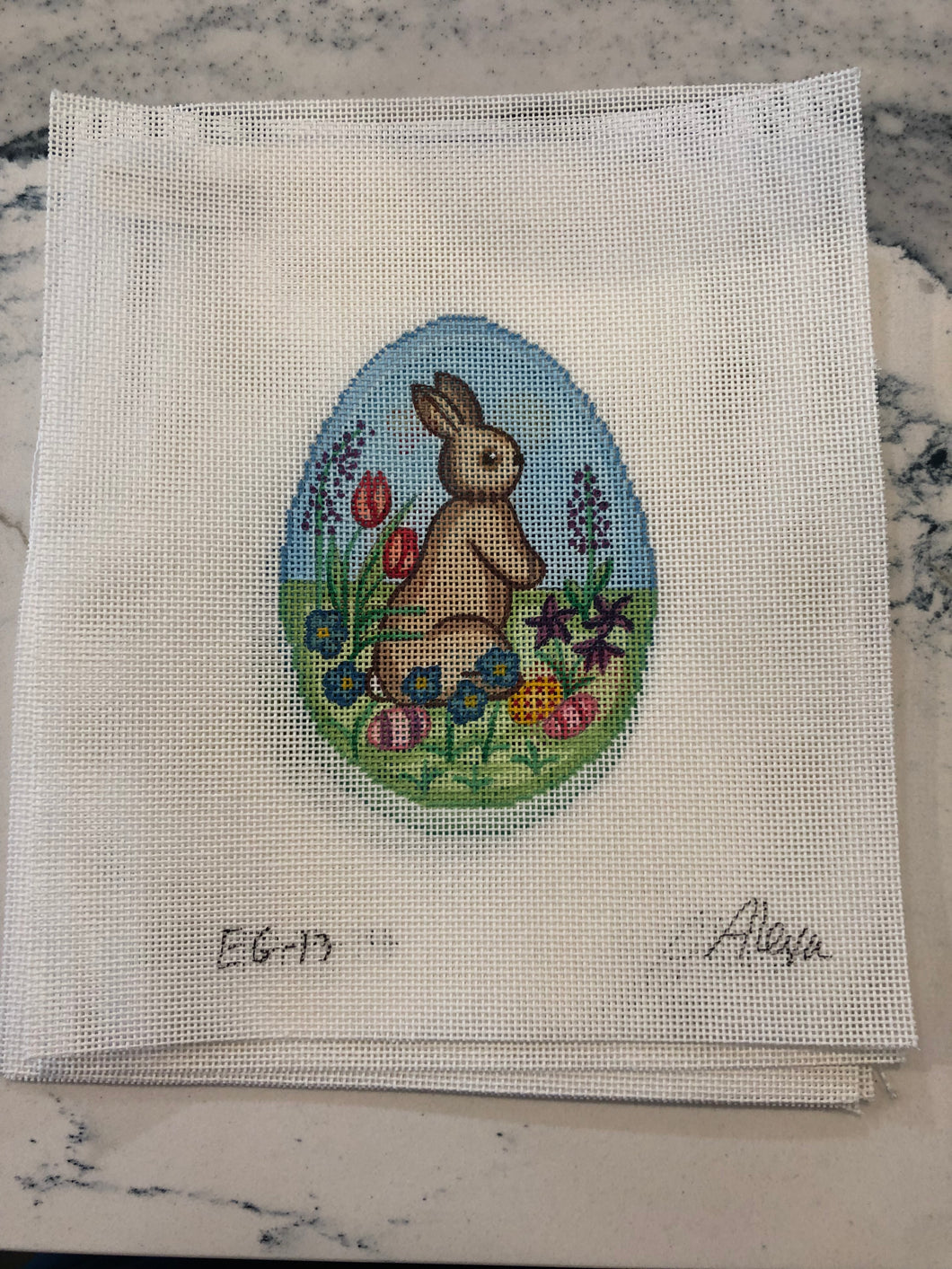 Bunny in Flowers Easter Egg