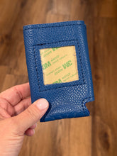 Load image into Gallery viewer, Blue Leather Self-Finishing Can Cooler
