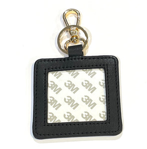 Leather Square Self-Finishing Key Fob