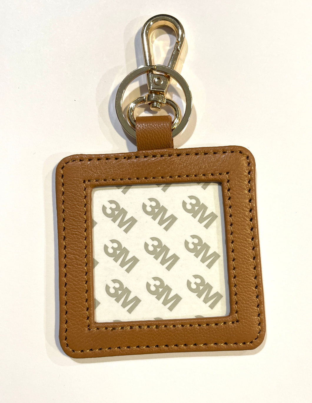 Leather Square Self-Finishing Key Fob
