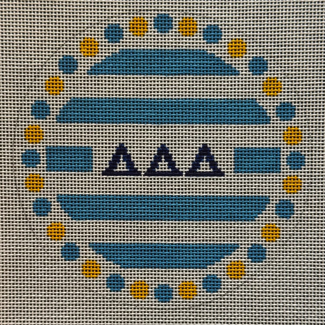 Delta Delta Delta Stripe & Dots Round