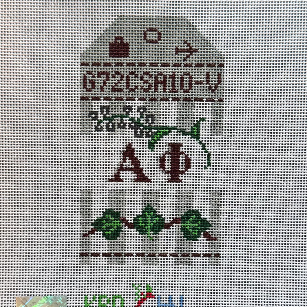 Alpha Phi Sorority Retro Travel Tag