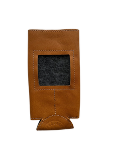 Leather  Self-Finishing Slim Can Cooler