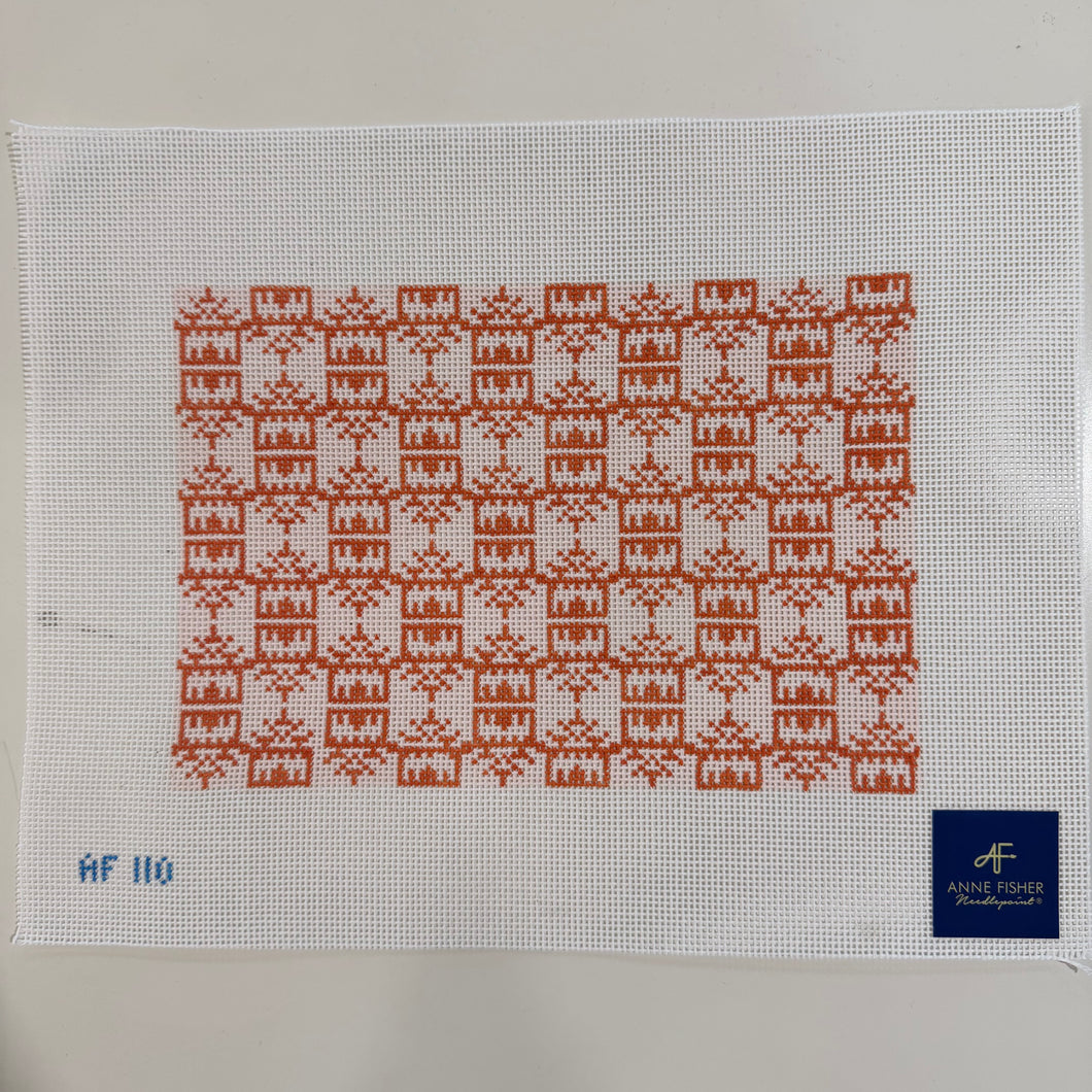 Pink/Orange Pagoda Print Clutch
