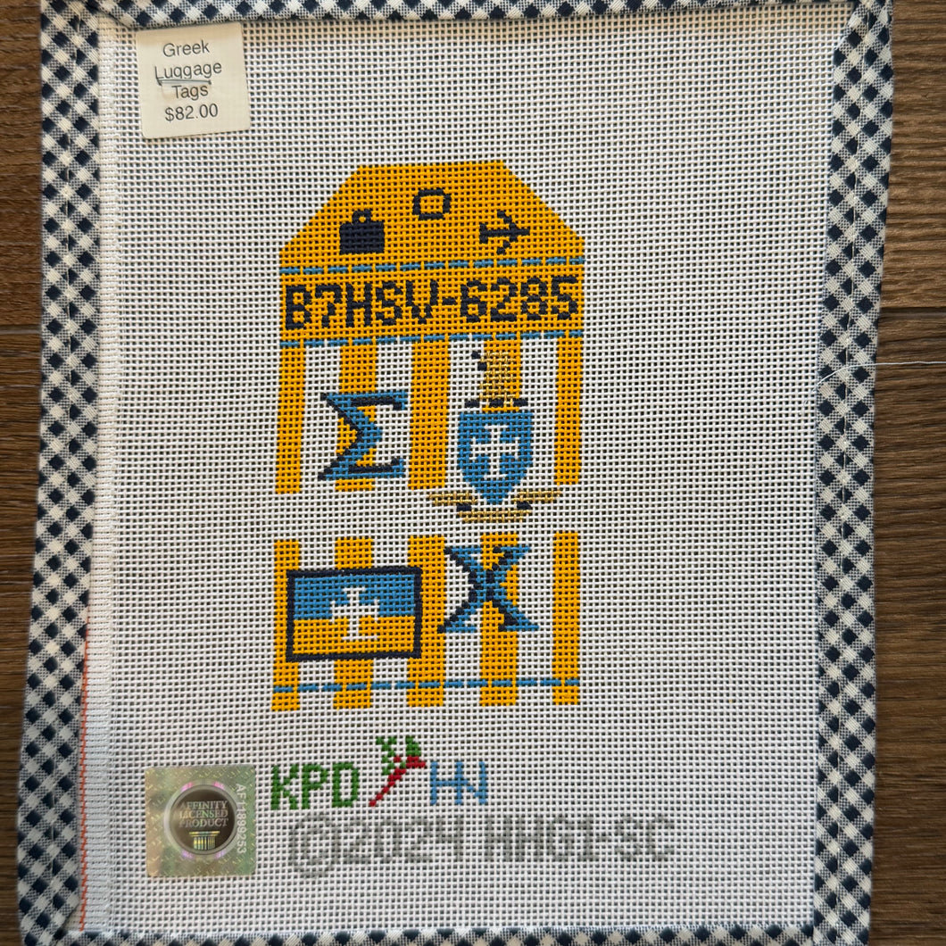 Sigma Chi Retro Luggage Tag