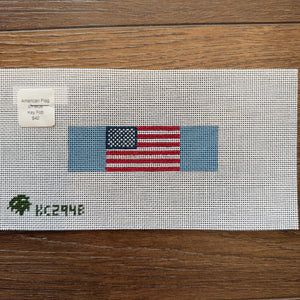 American Flag on Blue Flat Key Fob