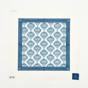 Blue Medallion Floral Pillow