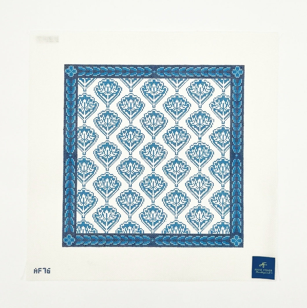 Blue Medallion Floral Pillow