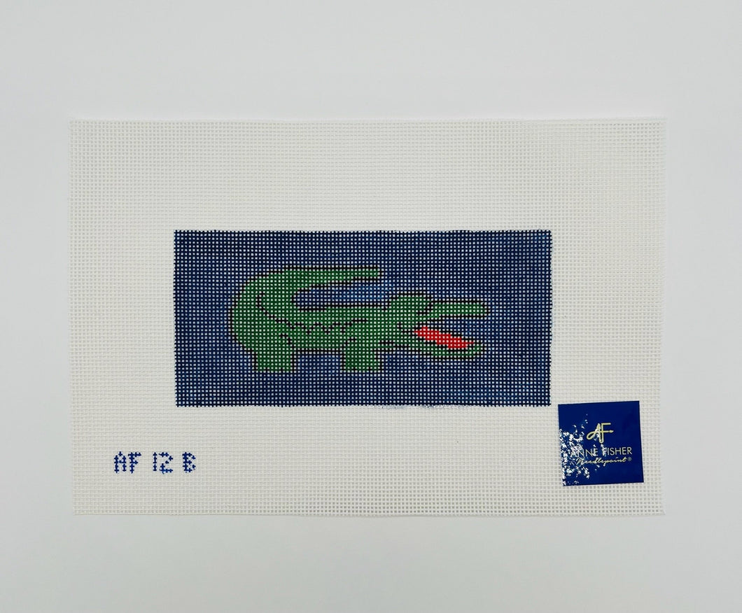 Green Croc on Navy