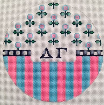 Delta Gamma Stripes & Flower Round