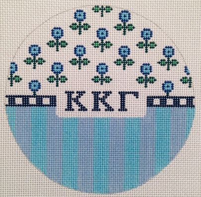 Kappa Kappa Gamma Stripes & Flower Round