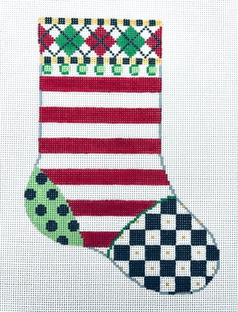 Red Horizontal Stripes Mini Stocking