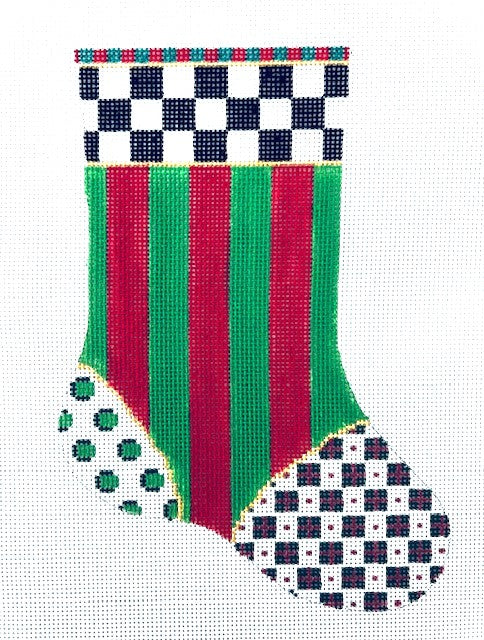 Red/Green Stripe Mini Stocking