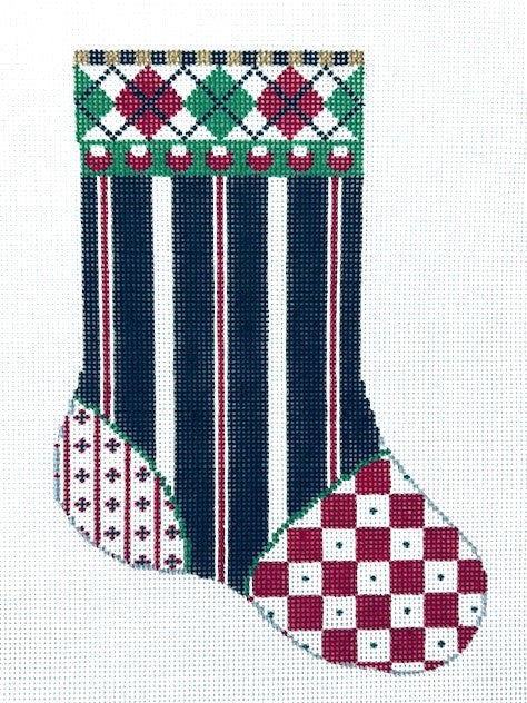 Green Stripes Mini Stocking