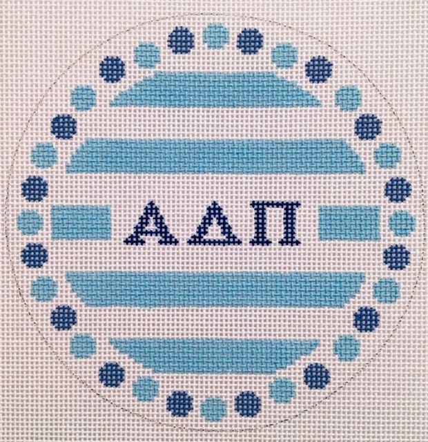 Alpha Delta Pi Stripe & Dots Round