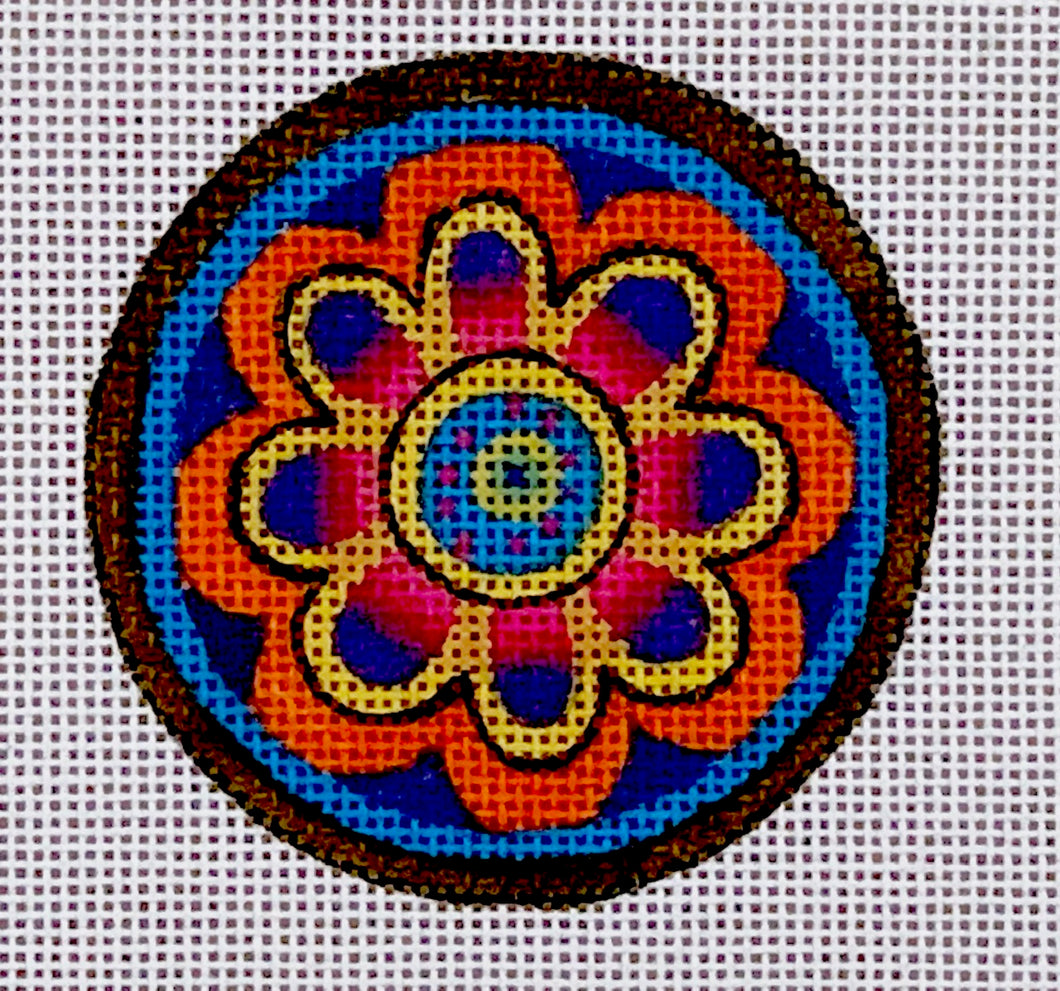 Floral Round - Pink Orange