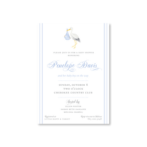 Blue Stork Invitations