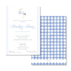 Blue Stork Invitations
