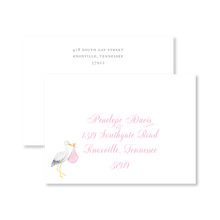 Load image into Gallery viewer, Pink Stork Invitations
