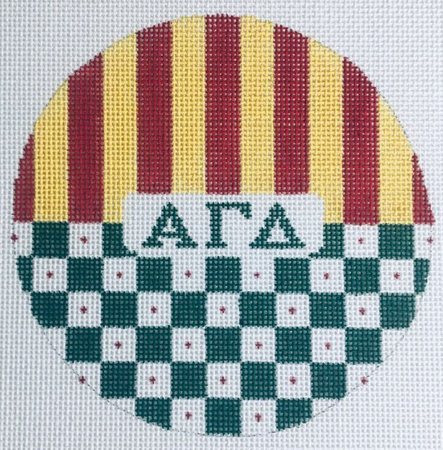 Alpha Gamma Delta with Checks & Stripes